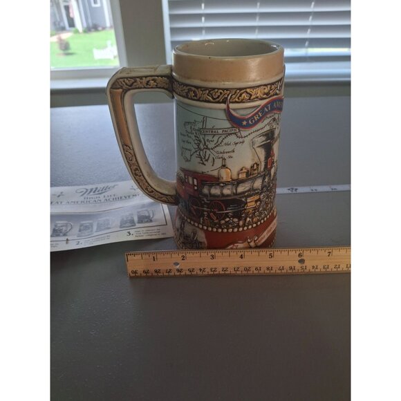 1988 Miller High Life Great American Achievements Beer Stein Ceramarte Brazil - Picture 9 of 11